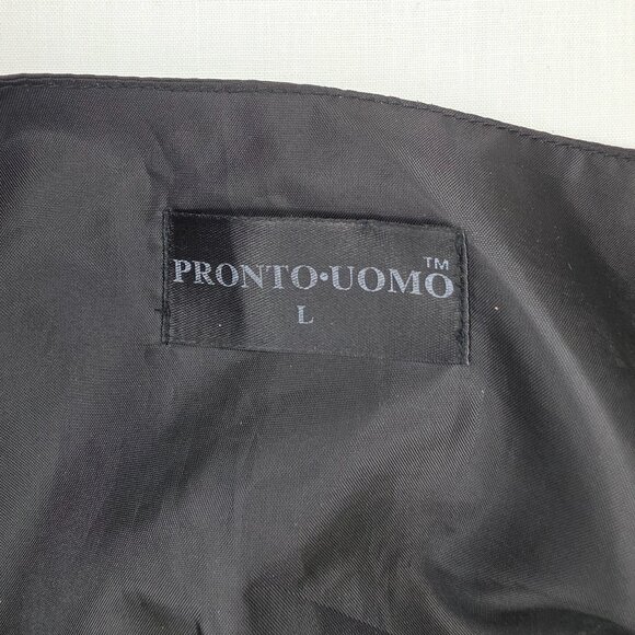 Pronto Uomo Suit Vest Mens Large Black Shinny Square Pattern Textured Geometric - Picture 5 of 12
